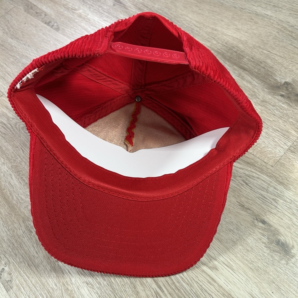 VTG Ohio State Buckeyes Script Snapback Hat College Universal Corduroy Red Cap - Picture 3 of 10